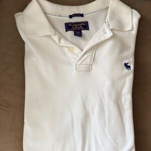Abercrombie & Fitch Polo in White with Blue Logo